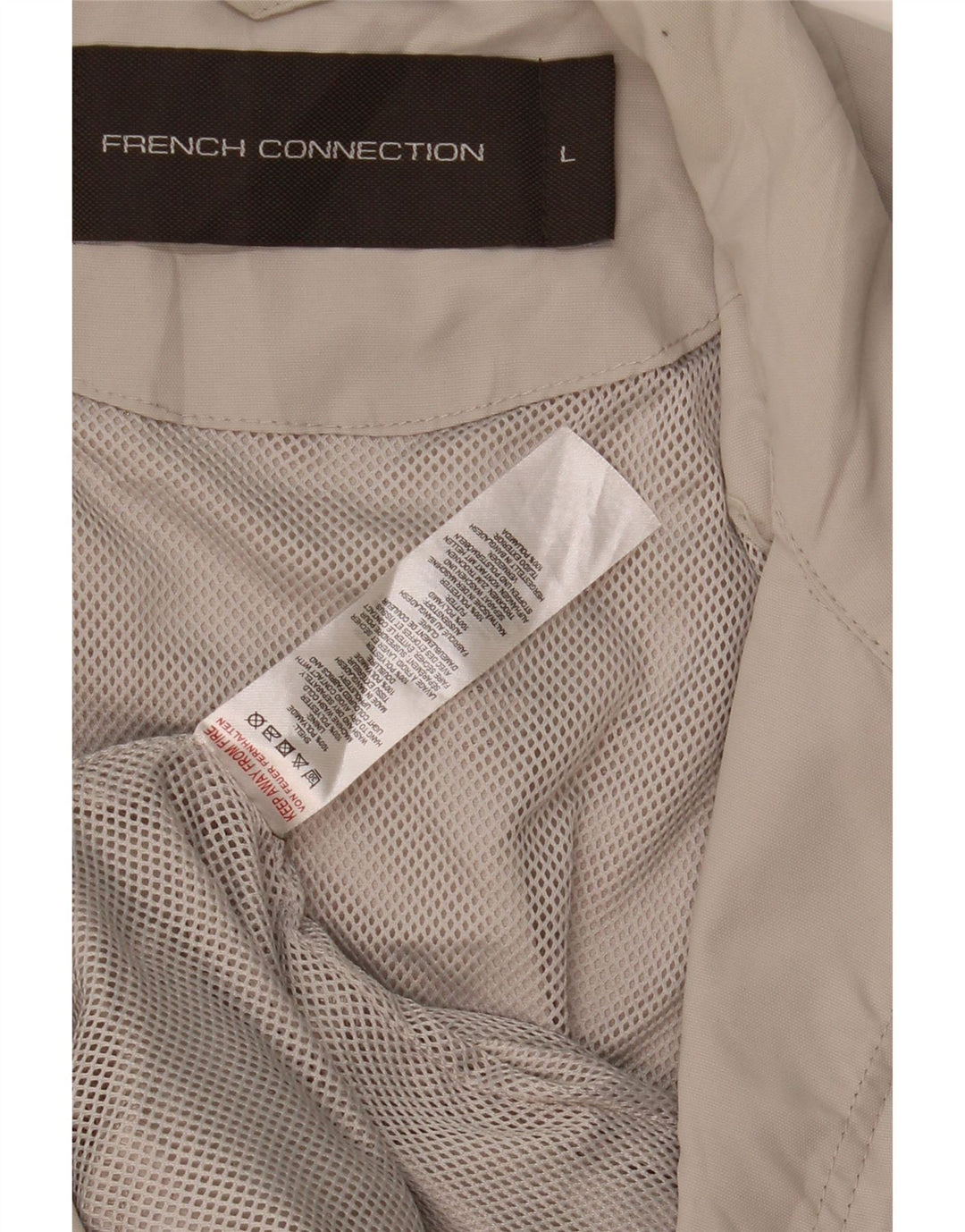French Connection Herren-Utility-Jacke UK 40 Large Beige Polyamid