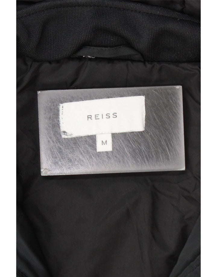 Reiss Herren-Windbreakerjacke mit Kapuze, UK 38, mittelschwarz, Baumwolle