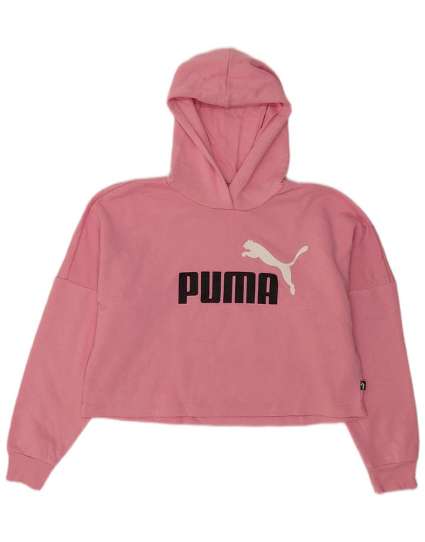 Puma Mädchen Crop Graphic Hoodie Pullover 13–14 Jahre Rosa Baumwolle