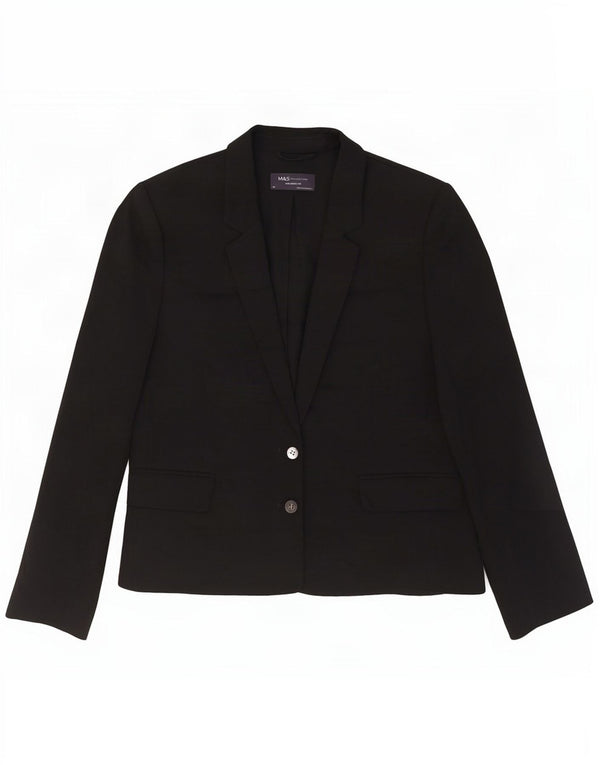 Marks & Spencer Damen-Blazer mit maßgeschneiderter Passform, Gr. 14, mittelschwarz
