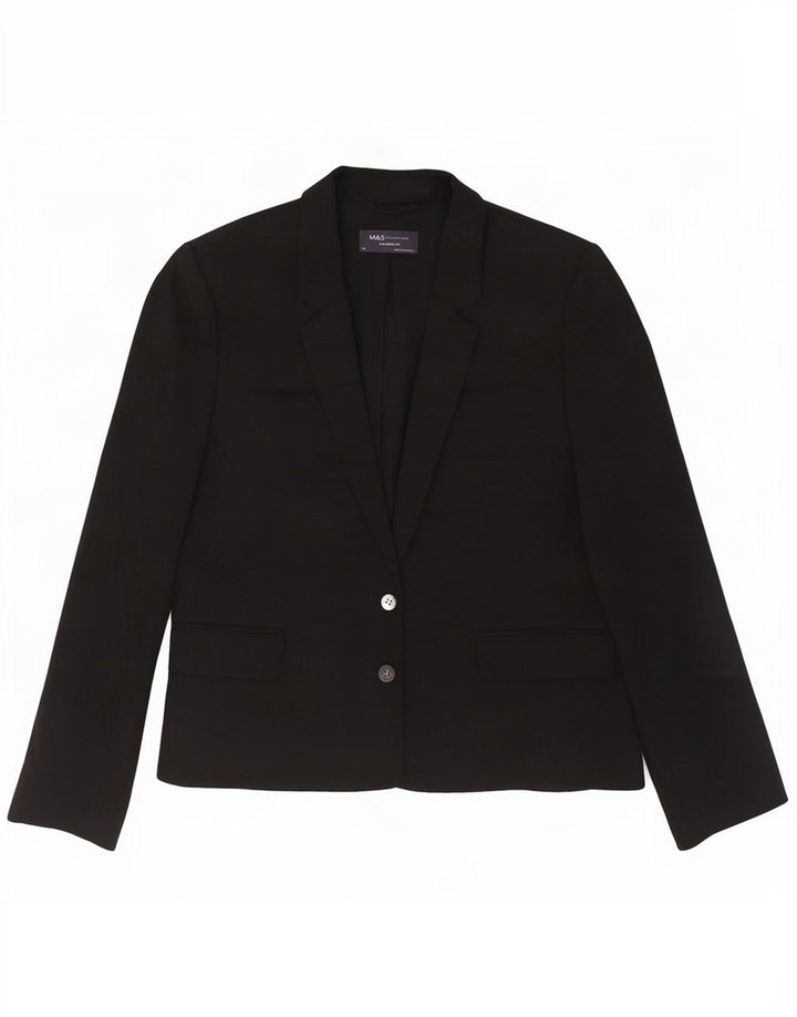 Marks & Spencer Damen-Blazer mit maßgeschneiderter Passform, Gr. 14, mittelschwarz