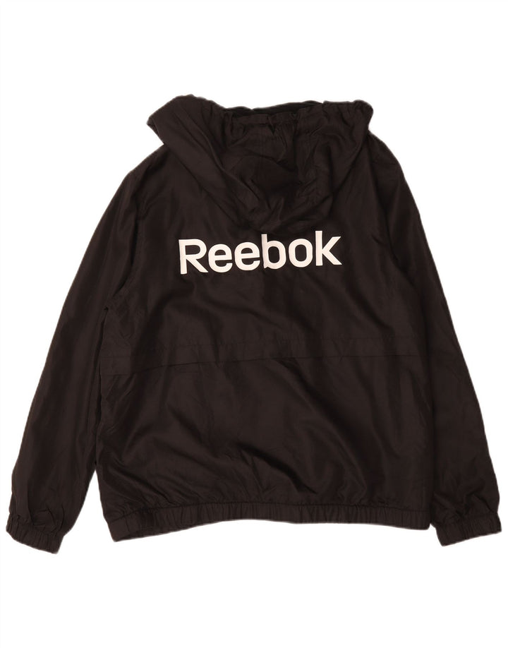 Reebok Herren Bomberjacke mit Kapuze, UK 40, Größe L, Schwarz, Polyester