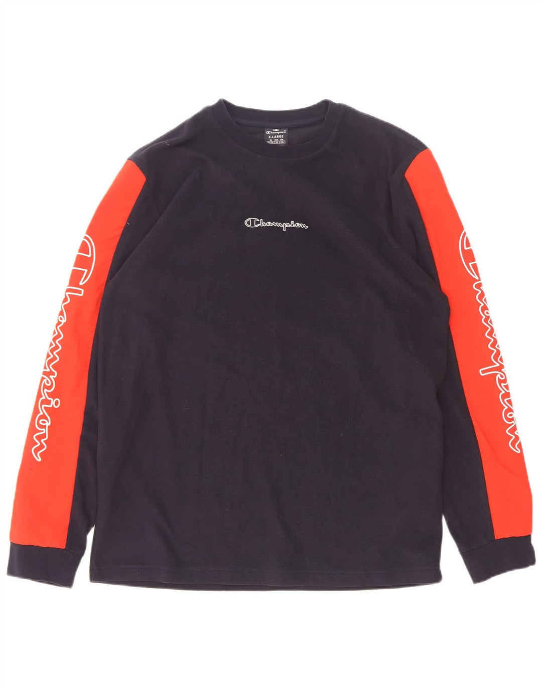 Champion Herren-Fleecepullover mit Grafik, XL, Marineblau, Farbblock-Polyester
