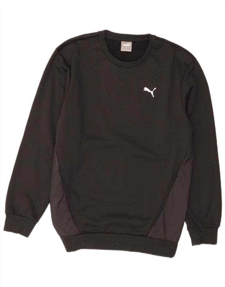 Puma Herren Sweatshirt Pullover Small Schwarz Colourblock Baumwolle