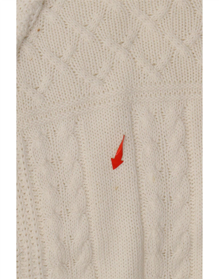 VINTAGE Damen-Pullover mit U-Boot-Ausschnitt, UK 14, Größe L, Weiß