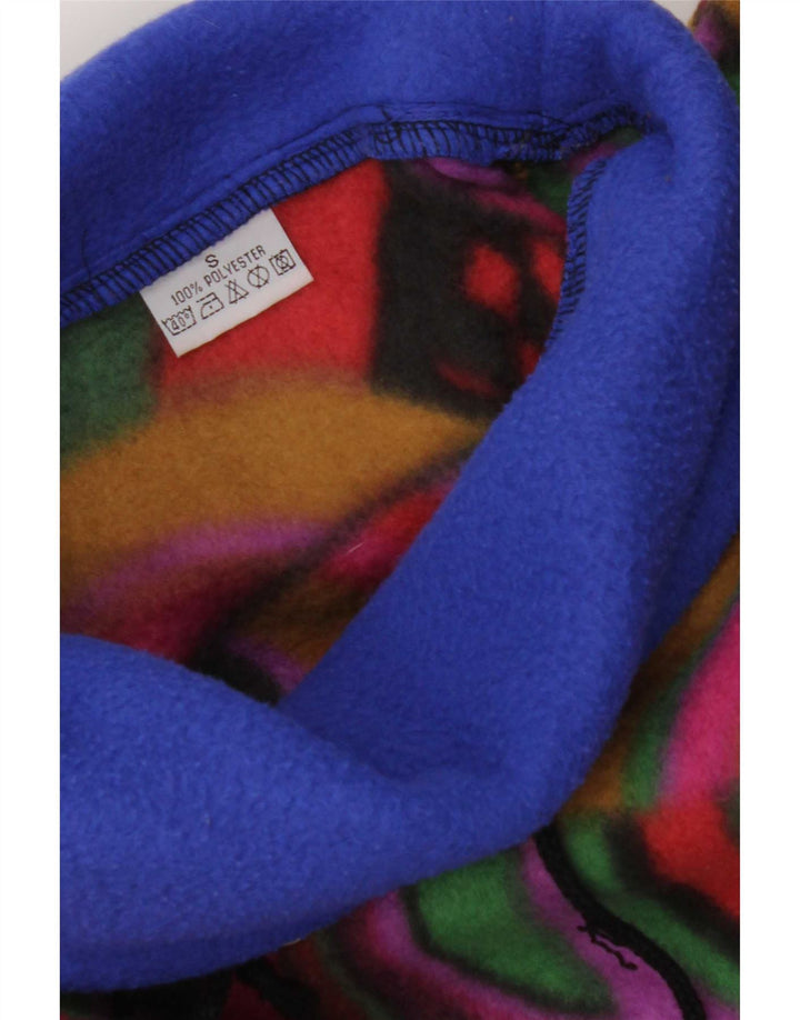 Vintage Herren-Fleece-Pullover mit lockerer Passform, klein, mehrfarbig, geometrisch