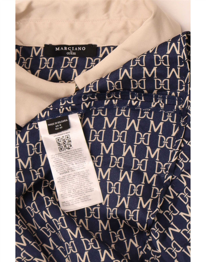 Guess By Marciano Damen-Kleid mit abstraktem Muster in A-Linie, US 6 Medium Navy Blu
