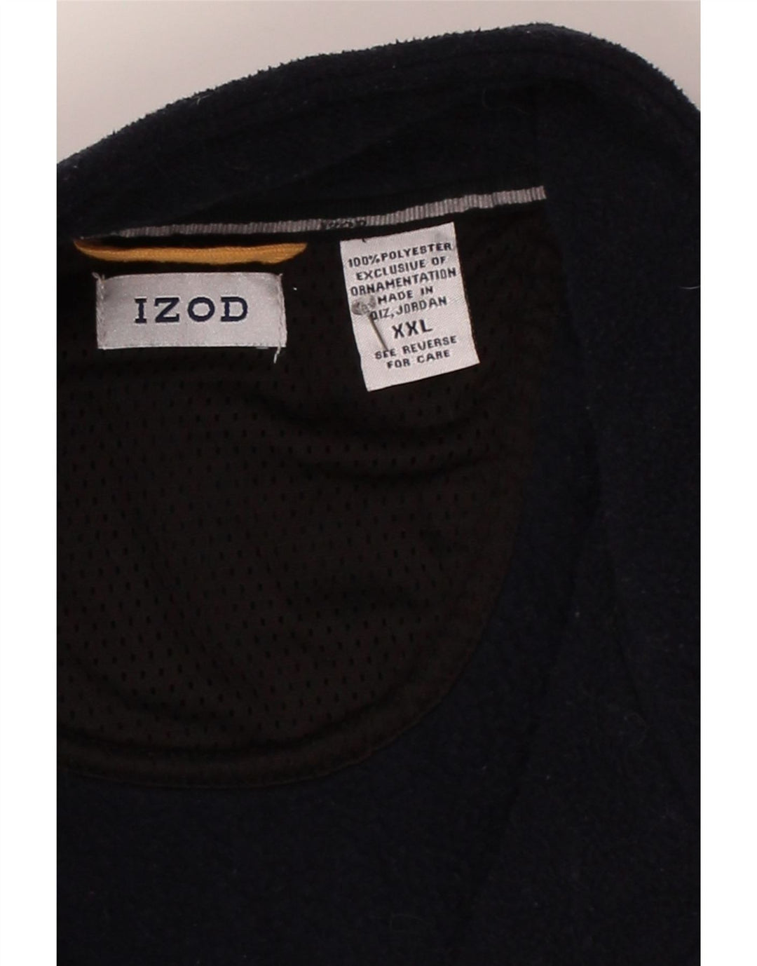 IZOD Mens Zip Neck Fleece Jumper 2XL Navy Blue Polyester Vintage Izod and Second-Hand Izod from Messina Hembry 