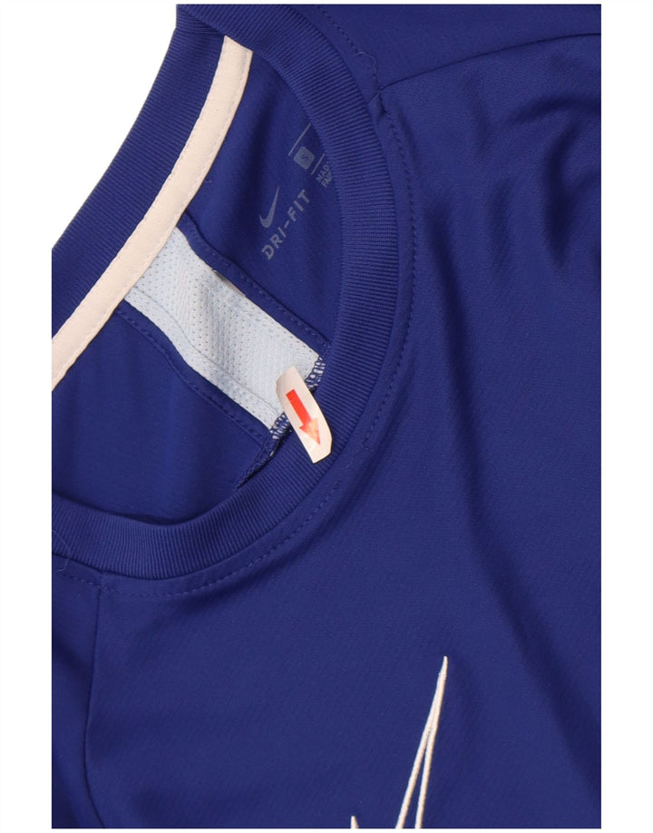 Nike Herren Dri Fit T-Shirt Top Small Blau Farbblock