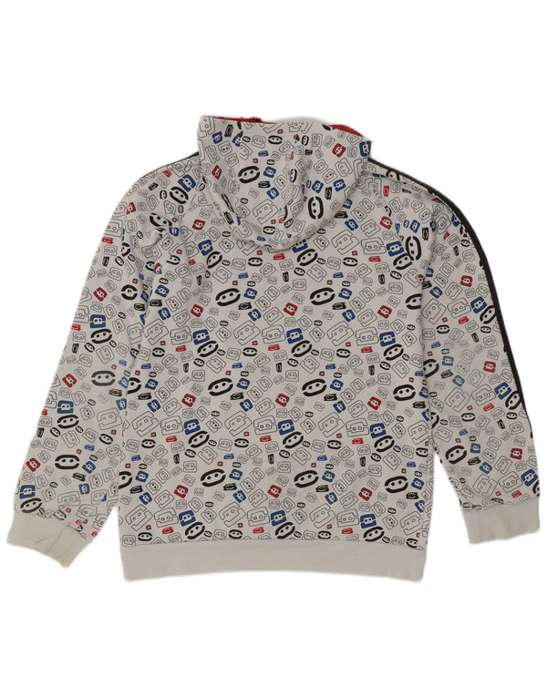 Adidas Jungen Kapuzenpullover mit abstraktem Muster, 15–16 Jahre, weiß, geometrisch