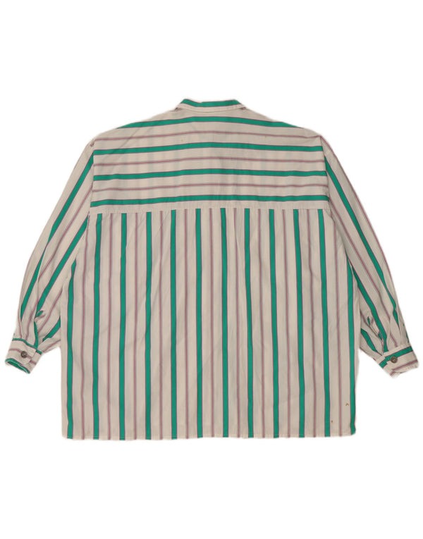 Benetton Damenhemd UK 18 XL Weiß gestreift