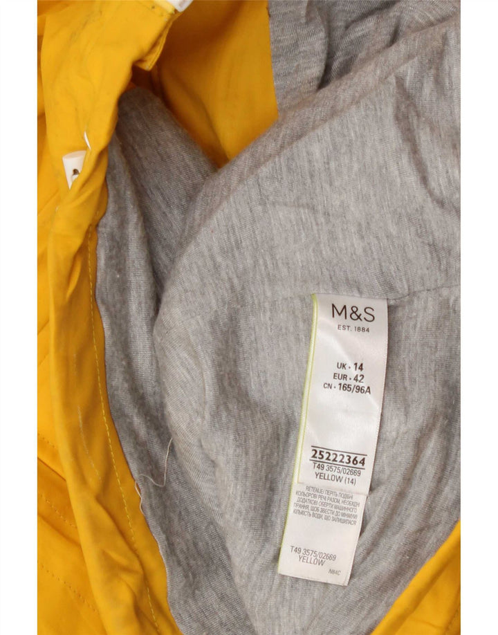 Marks & Spencer Damen-Regenjacke mit Kapuze, übergroß, Gr. 14, Gelb