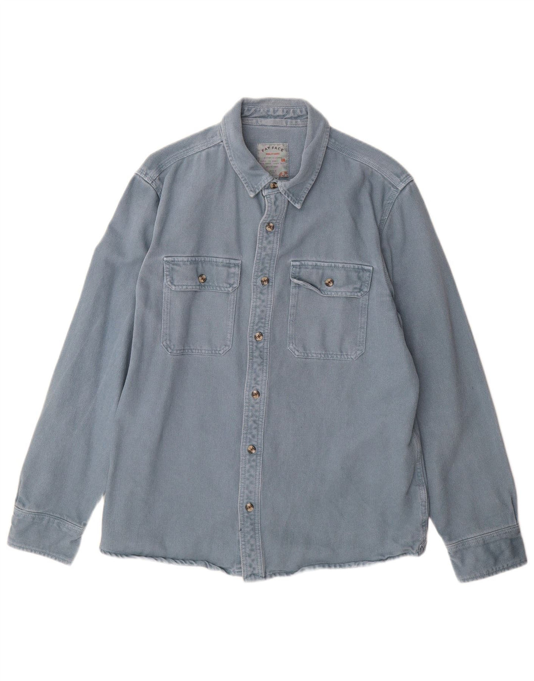 Fat Face Herren-Jeanshemd, groß, aus blauer Baumwolle