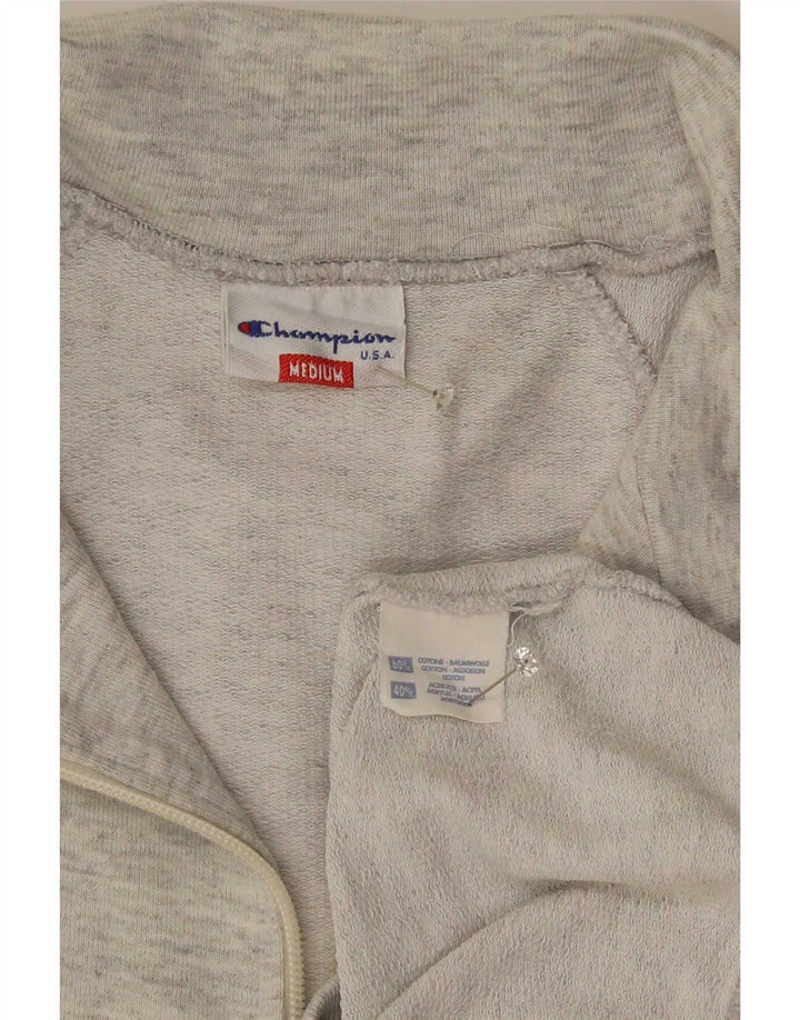 Champion Herren-Sweatshirt mit grafischem Reißverschluss, Mittelgrau, Farbblock