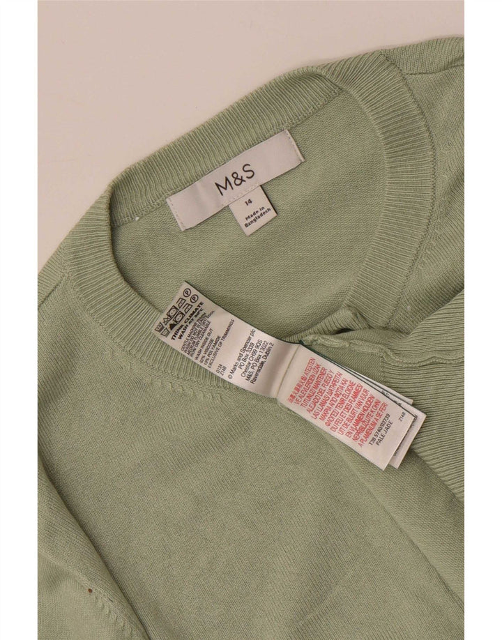 Marks & Spencer Damen-Cardigan-Pullover UK 14 Mittelgrüne Viskose