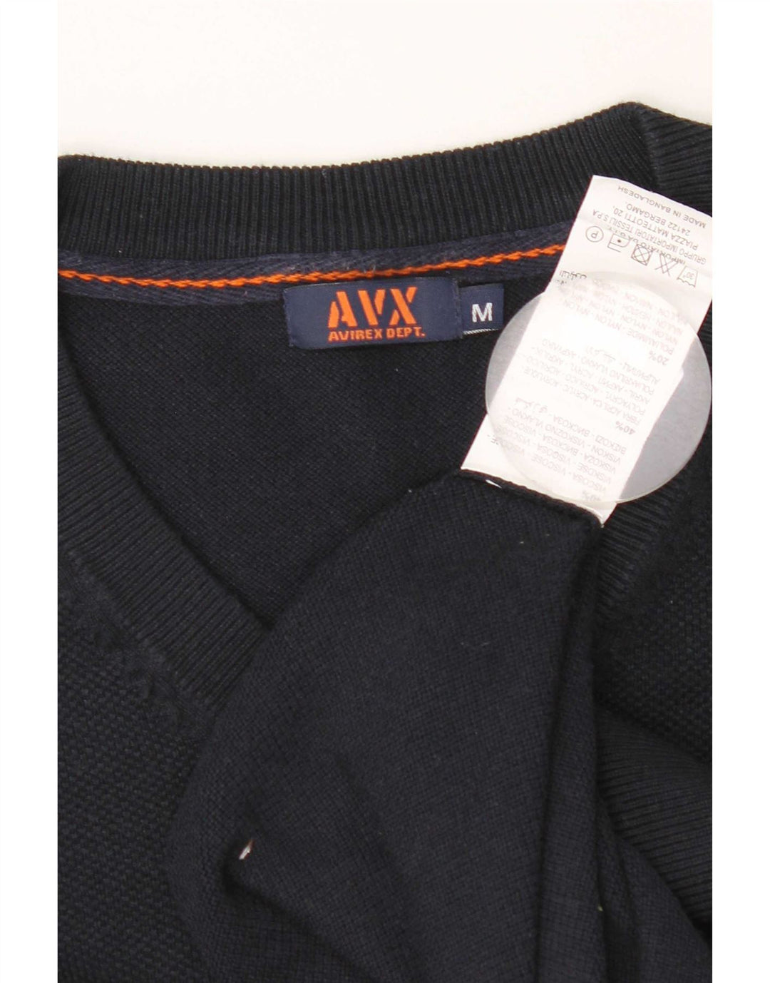 Avirex Herren-Pullover mit V-Ausschnitt, mittlere marineblaue Viskose