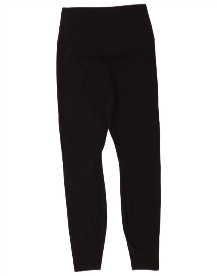 Nike Damen Dri Fit Leggings UK 12 Mittelschwarzes Nylon