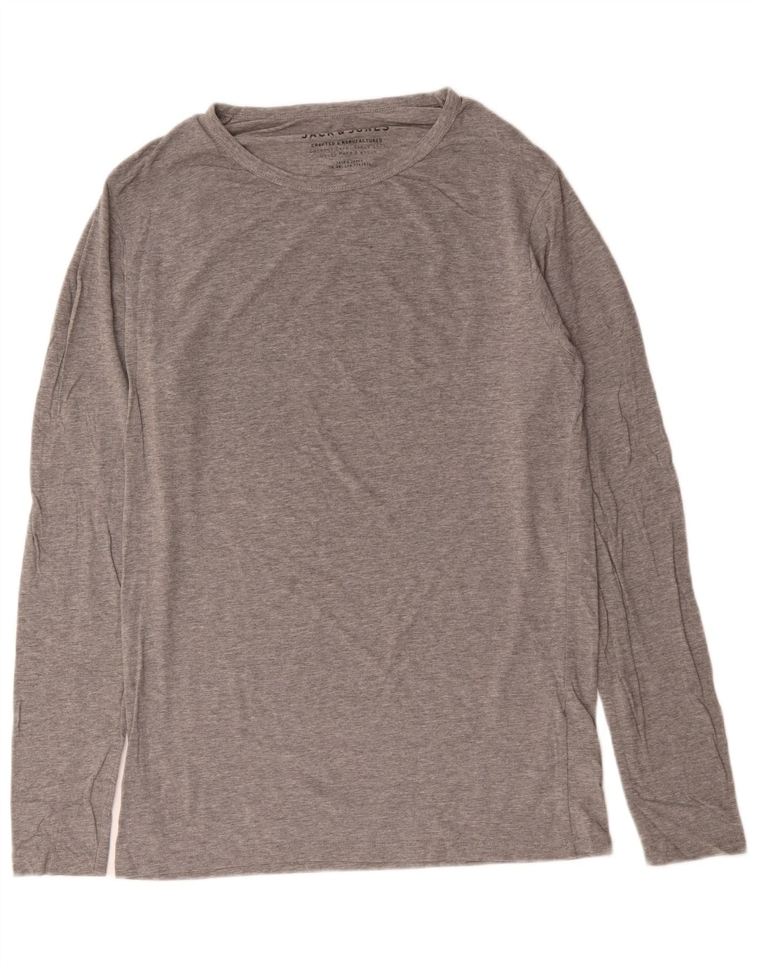 Jack & Jones Herren-Oberteil, langärmelig, groß, graue Baumwolle
