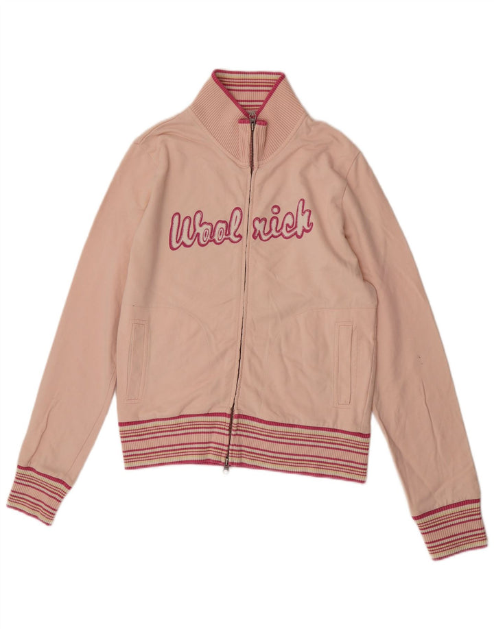 Woolrich Damen-Trainingsanzugoberteil mit Grafik, UK 14, Mittelrosa gestreift