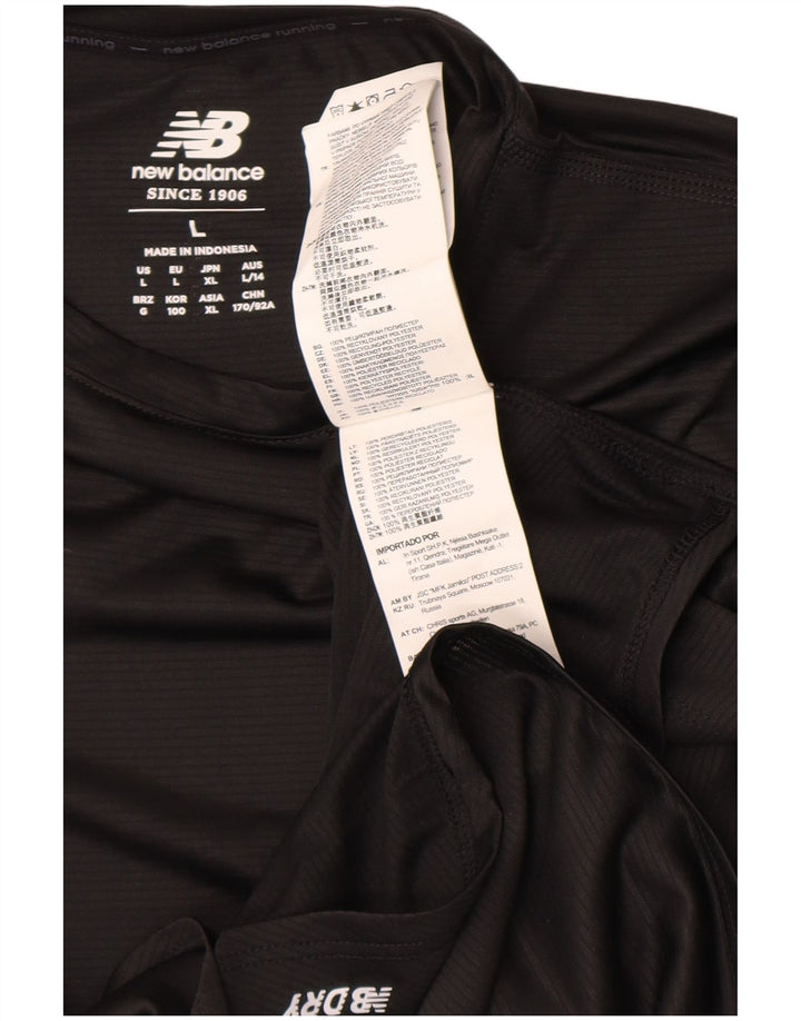 New Balance Damen Top Langarm UK 16 Large Schwarz Polyester