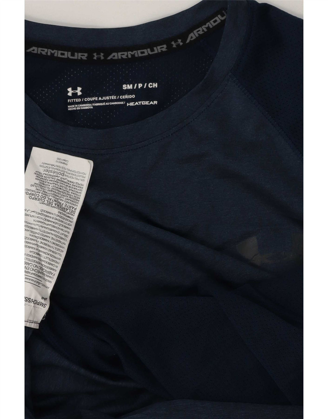 Under Armour Herren Heat Gear T-Shirt Top Small Marineblau Polyester