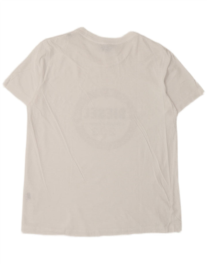 DIESEL Herren Grafik-T-Shirt-Oberteil Mittelweiß