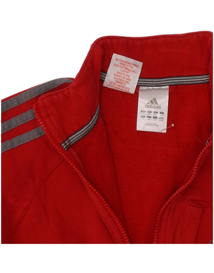 ADIDAS Jungen-Trainingsanzug, Top-Jacke, 3–4 Jahre, rote Baumwolle