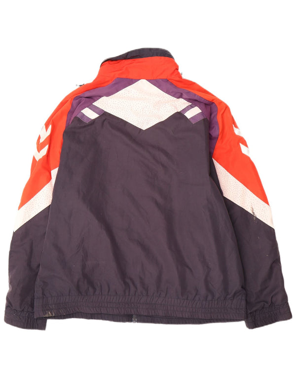 Hummel Herren-Trainingsanzug mit lockerer Passform, Jacke, Größe S, Marineblau, Farbblock