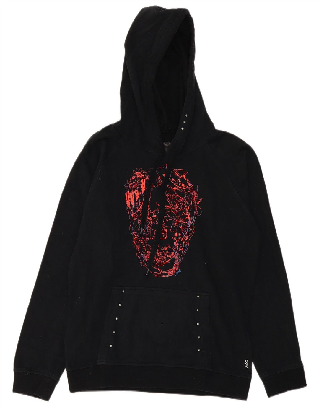 Vans Damen Graphic Hoodie Pullover UK 14 Medium Schwarz