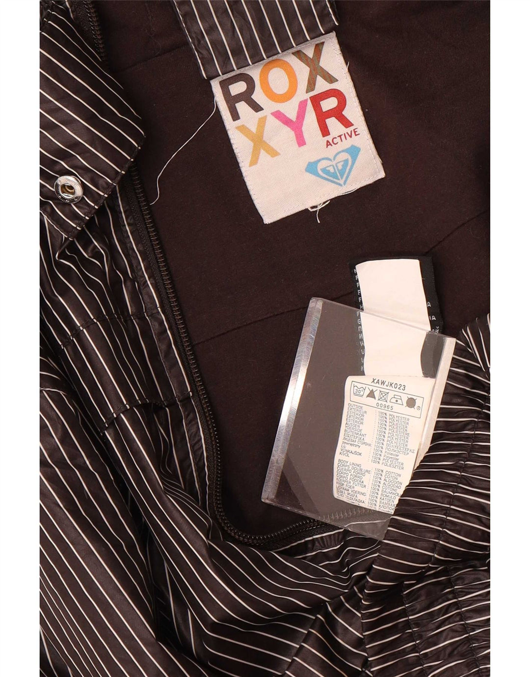 Roxy Damen-Trainingsanzug mit Kapuze, Top-Jacke, UK 18, XL, graues Nadelstreifen-Polyester