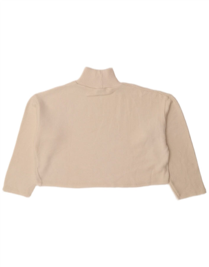 Zara Damen Crop Oversized Rollkragenpullover Pullover UK 10 Small Off White