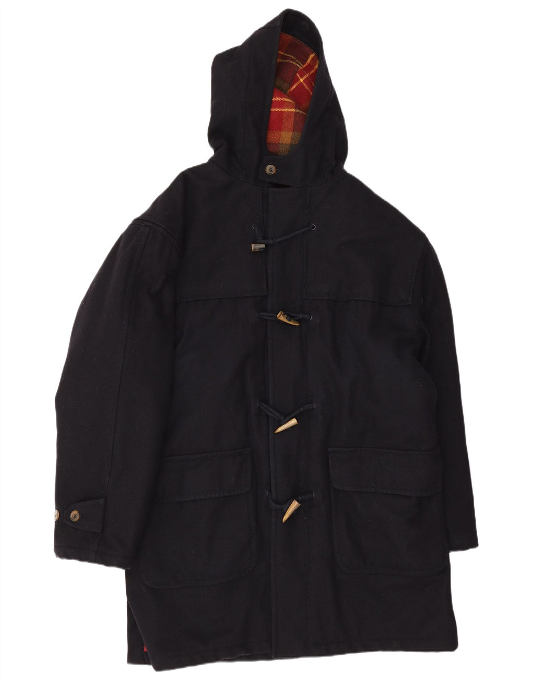 Ivy Oxford Herren-Dufflecoat mit Kapuze IT 54 2XL Schwarz Polyester