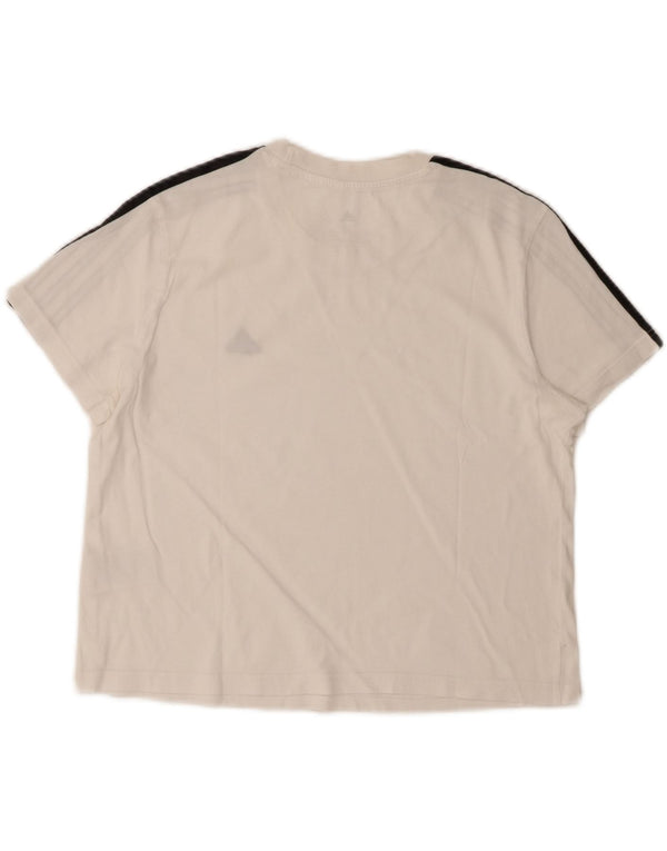 Adidas Womens Graphic T-Shirt Top UK 14 Medium White Cotton
