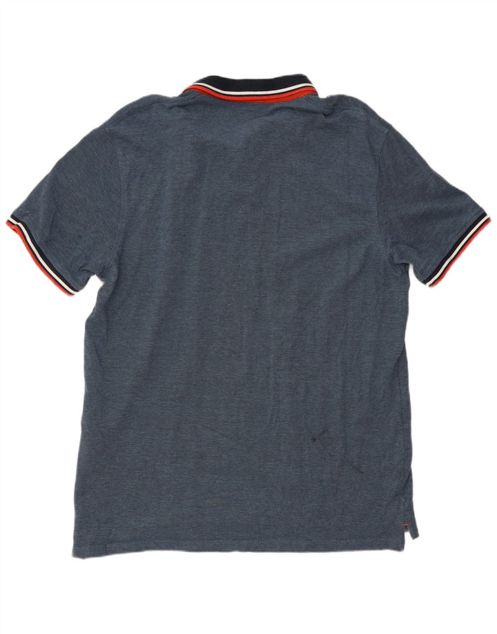 Jack & Jones Herren-Poloshirt 2XL, blau gefleckte Baumwolle