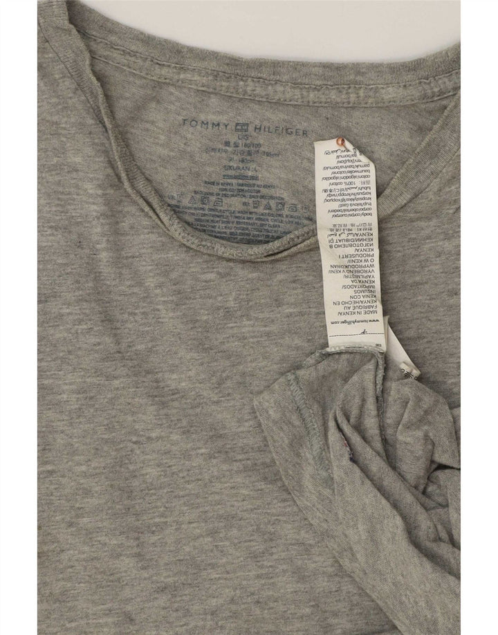 Tommy Hilfiger Herren T-Shirt Top Large Grau Baumwolle