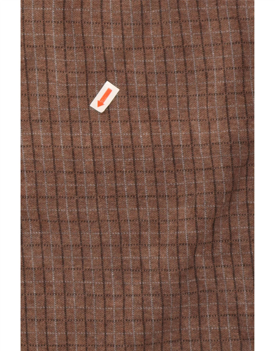 Izod Herren-Sweatshirt mit Reißverschluss am Hals, mittelbraun karierte Baumwolle