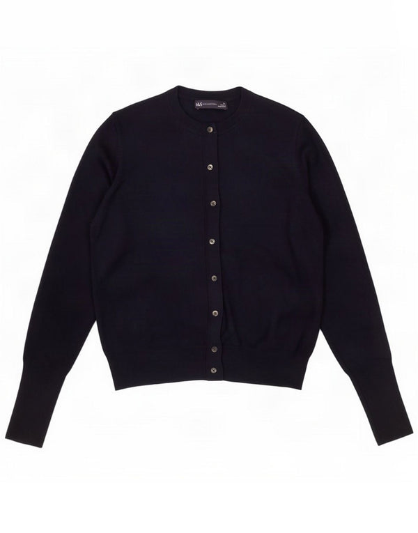 Marks & Spencer Womens Cardigan Sweater UK 12 Medium Navy Blue Viscose