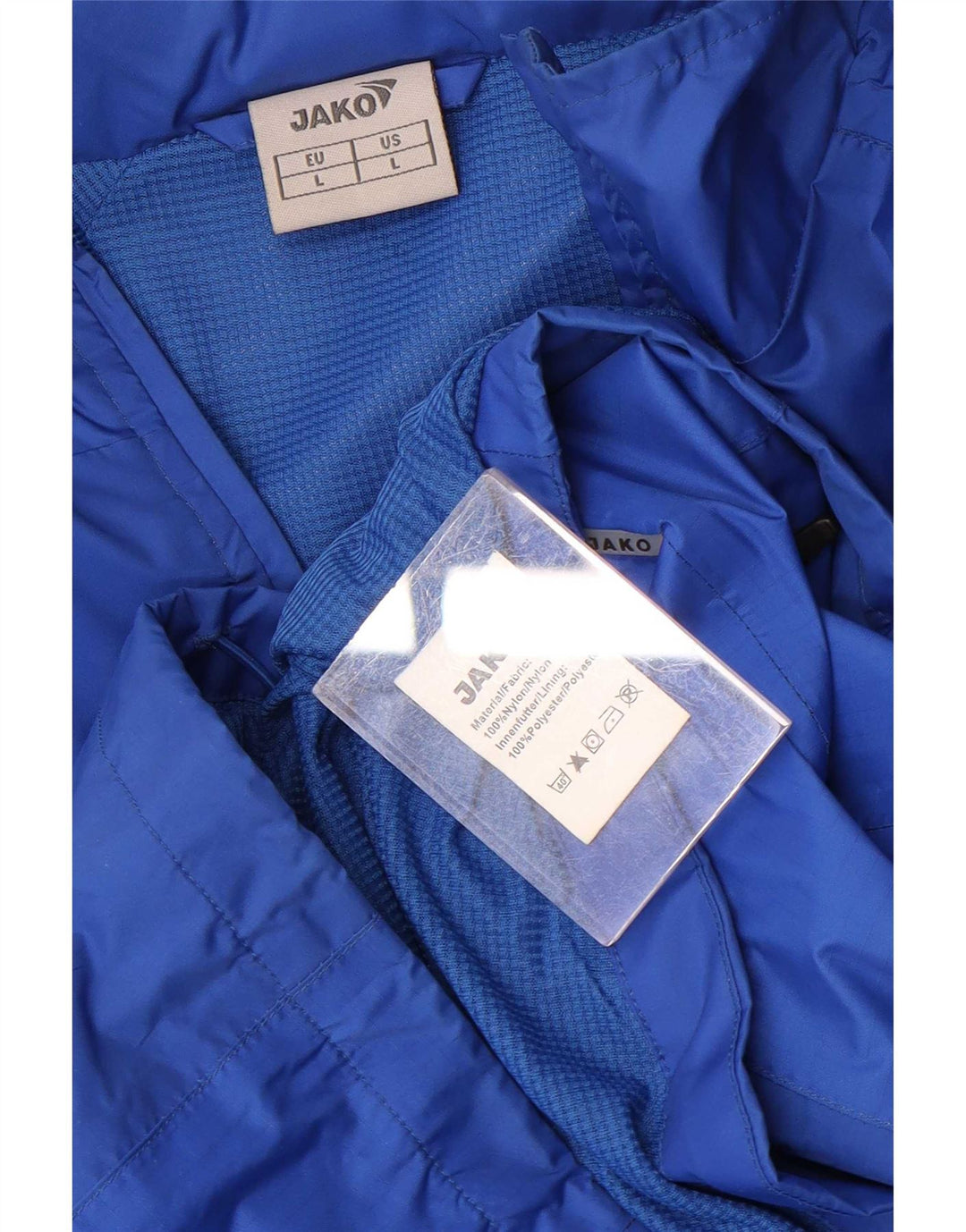 Jako Herren-Trainingsanzug mit Kapuze, Oberjacke, groß, blaues Colourblock-Nylon