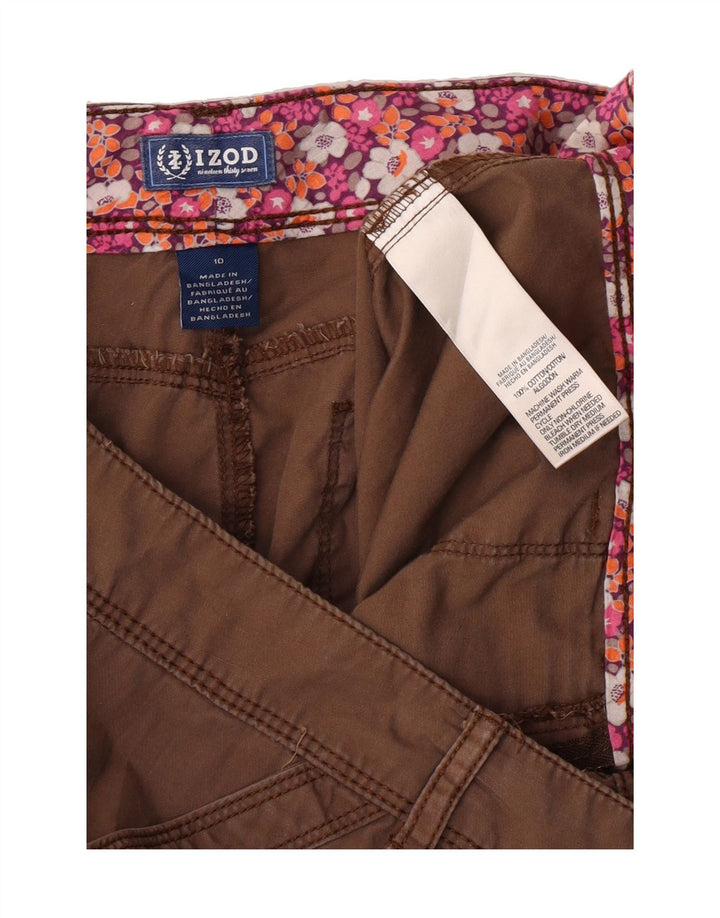 IZOD Womens Cargo Shorts US 10 Large W32 Brown Cotton Vintage Izod and Second-Hand Izod from Messina Hembry 