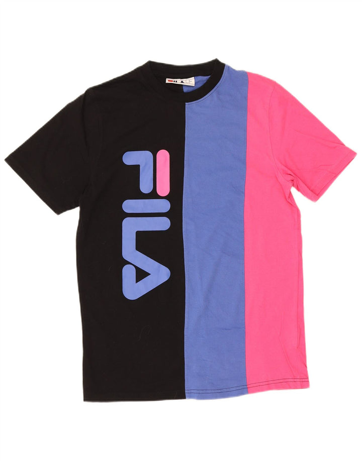 Fila Herren-T-Shirt mit Grafik, Größe S, mehrfarbig, Colourblock-Baumwolle