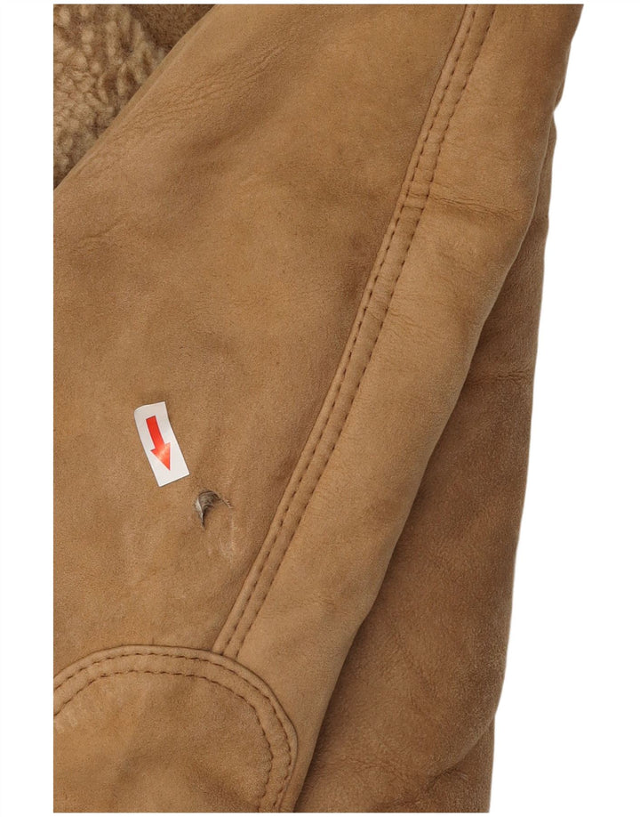 Vintage Herren Bomber Shearling Jacke EU 50 Großes Beige Shearling