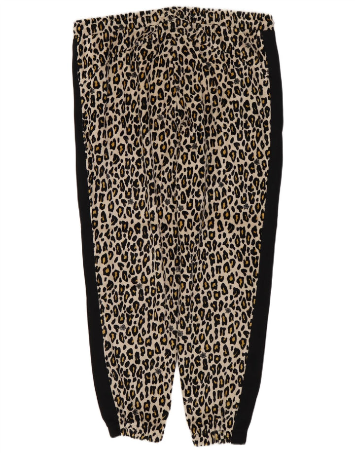 PUMA Damen Trainingshose Jogger UK 14 Medium Schwarz Animal Print