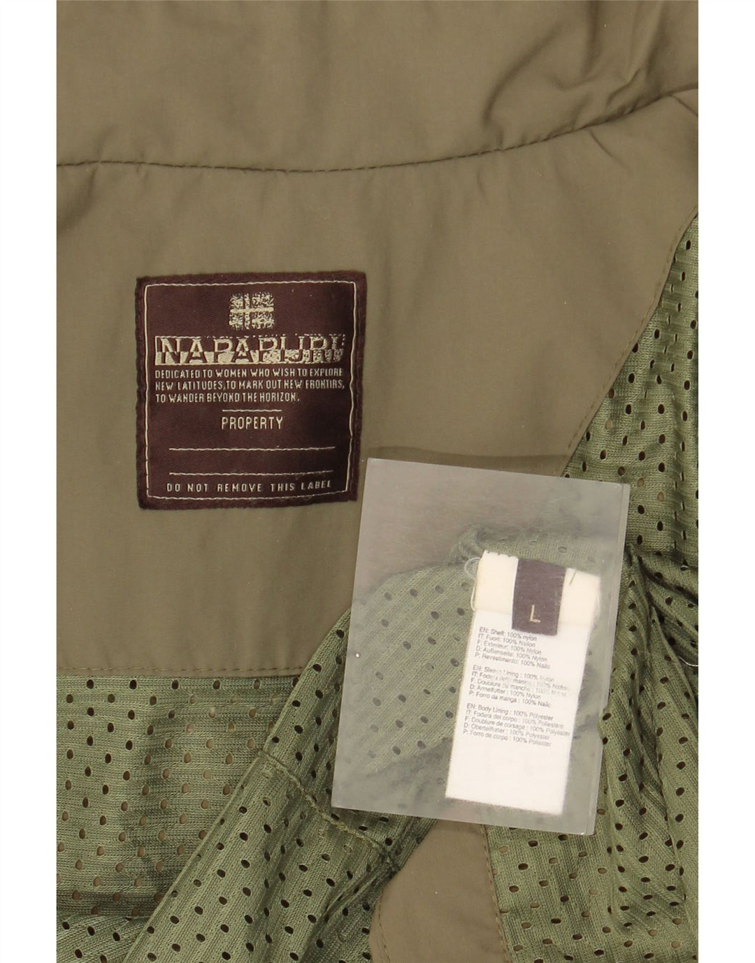 Napapijri Damen Regenjacke UK 16 Large Khaki Nylon