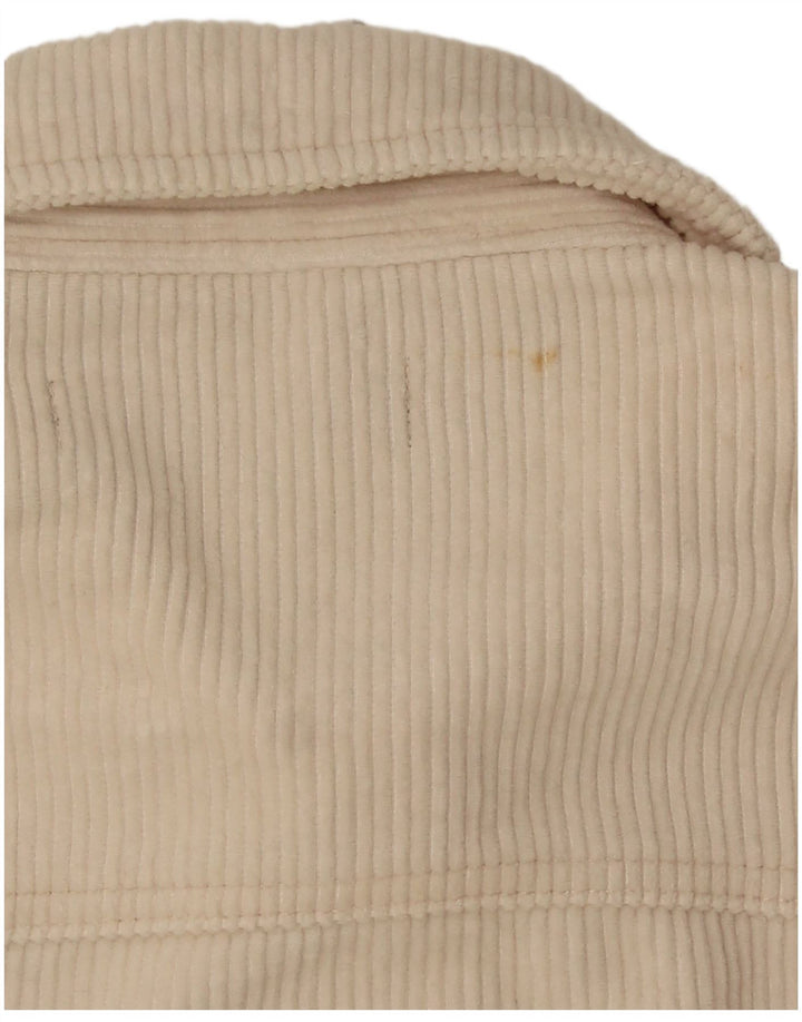 Übergroße Cordjacke von Zara für Damen, UK 10, Größe S, cremefarbene Baumwolle