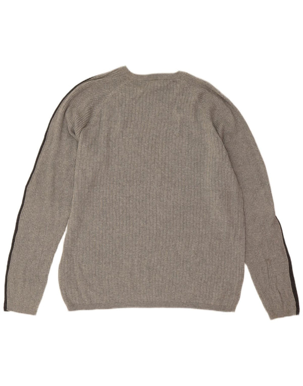 Calvin Klein Jeans Herren-Pullover mit Rundhalsausschnitt, 2XL, Grau, Farbblock