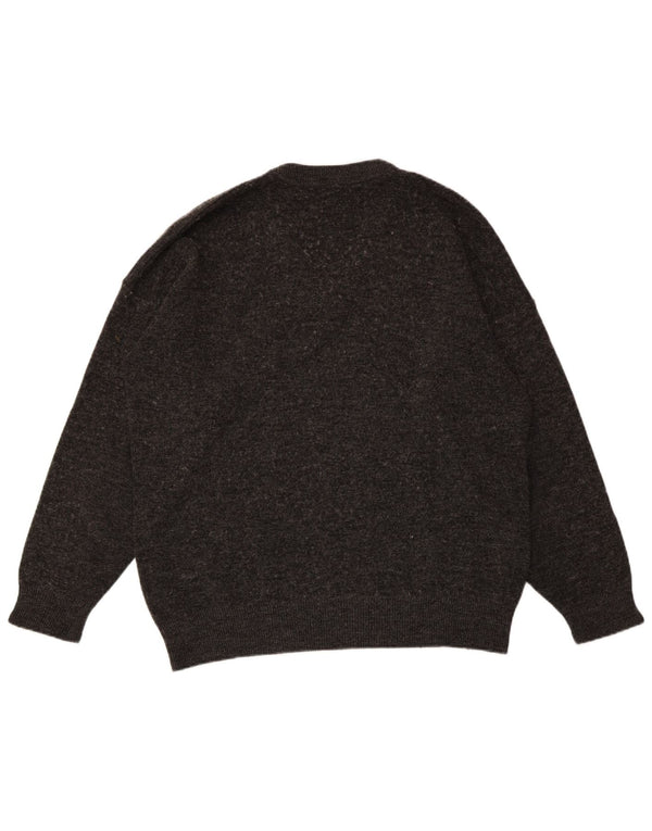 LACOSTE Herren-Pullover mit V-Ausschnitt, Größe 6, XL, graue Wolle