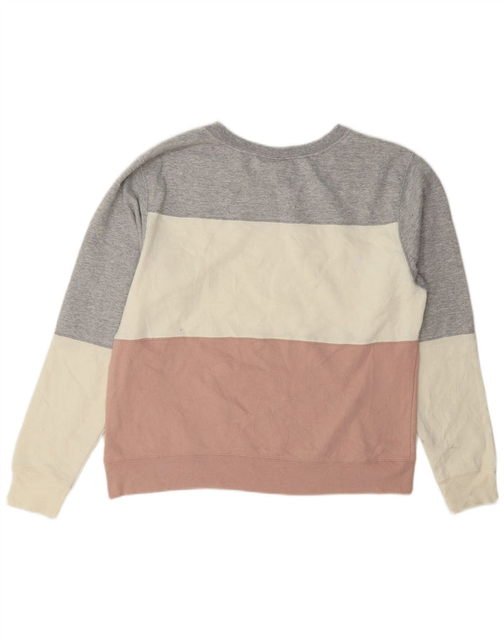 Champion Damen-Sweatshirt-Pullover UK 16 Large Mehrfarbiger Farbblock