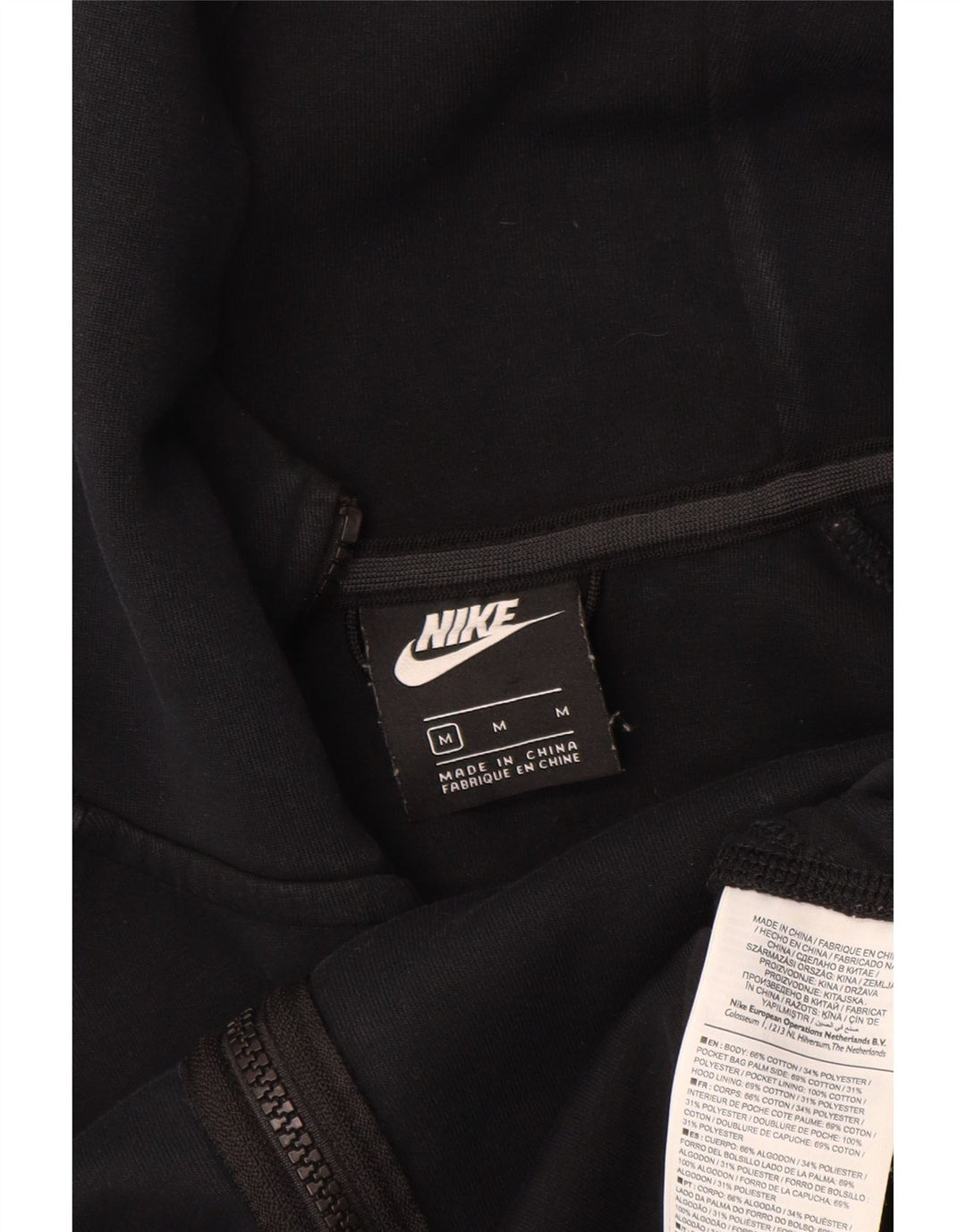 NIKE Herren-Kapuzenpullover mit Reißverschluss, mittelschwarz, Baumwolle
