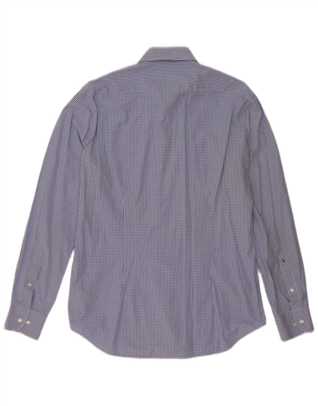 Tommy Hilfiger Herren-Hemd mit maßgeschneiderter Passform, Größe 41 16, großes blaues Gingham