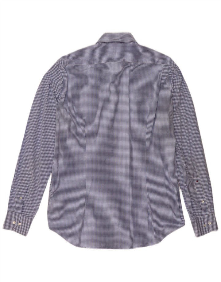 Tommy Hilfiger Herren-Hemd mit maßgeschneiderter Passform, Größe 41 16, großes blaues Gingham